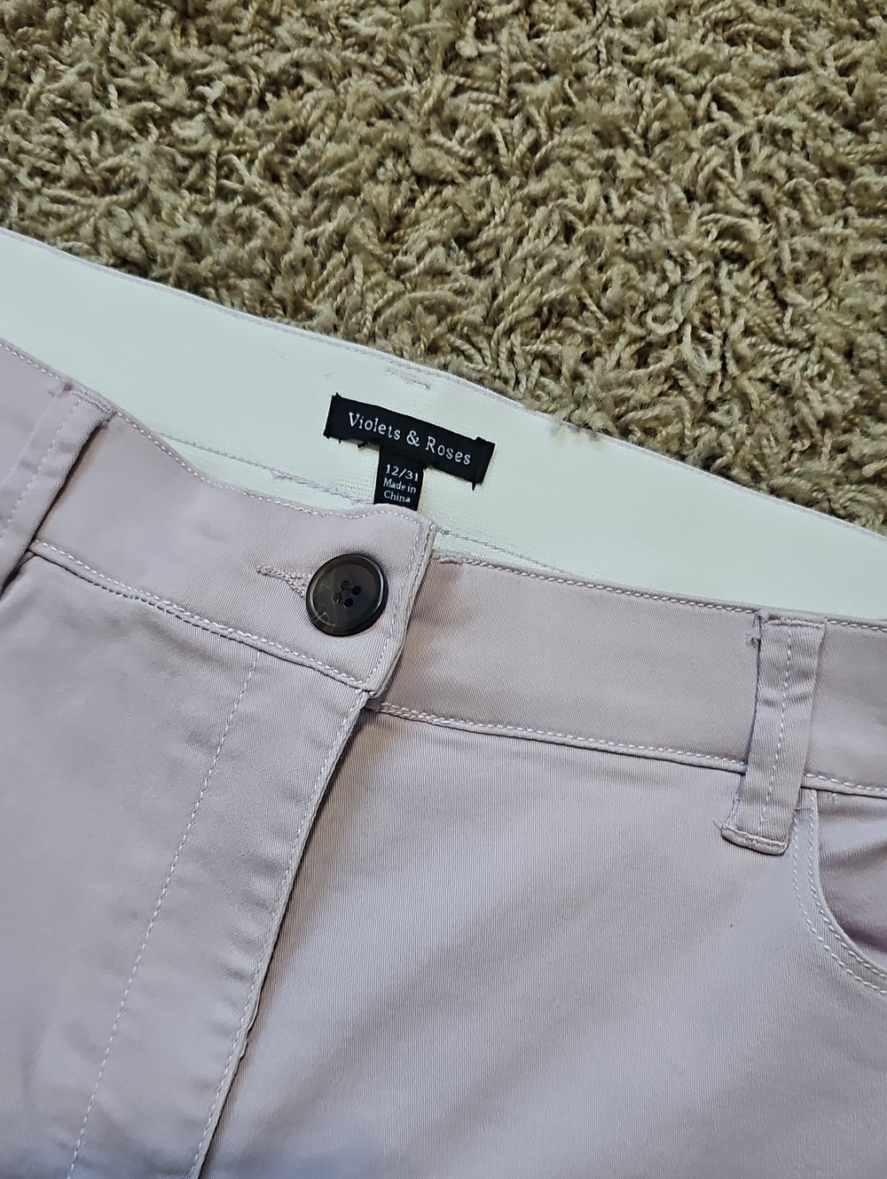 NWT Violets & Roses Dress Pants Stretch Waist 12/31 Slacks Lavender - Picture 2 of 6
